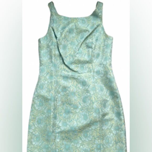 Carmen Marc Valvo Aqua Floral Dress - Picture 3 of 4